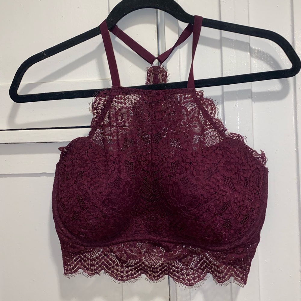 PINK Lace Crop Top Bra | Medium